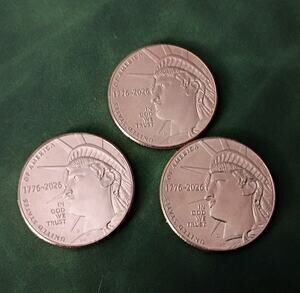Three America 250 Enduring Liberty Half Dollars Semiquincentennial 1776-2026 BU
